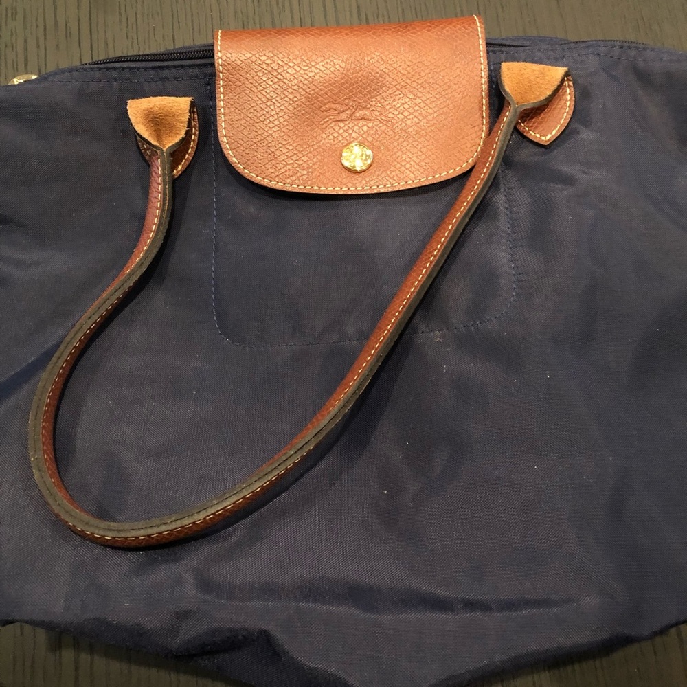 Navy blue Longchamp small tote.